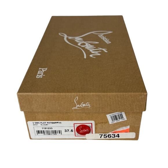 Christian Louboutin V Dec Black Patent Leather Ballerina Slingback Flats 37.5 - Picture 11 of 11